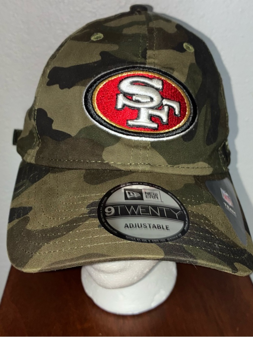 San Francisco 49ers  New Era Camouflage 9twenty Adjustable Hat Unused  NFL RARE